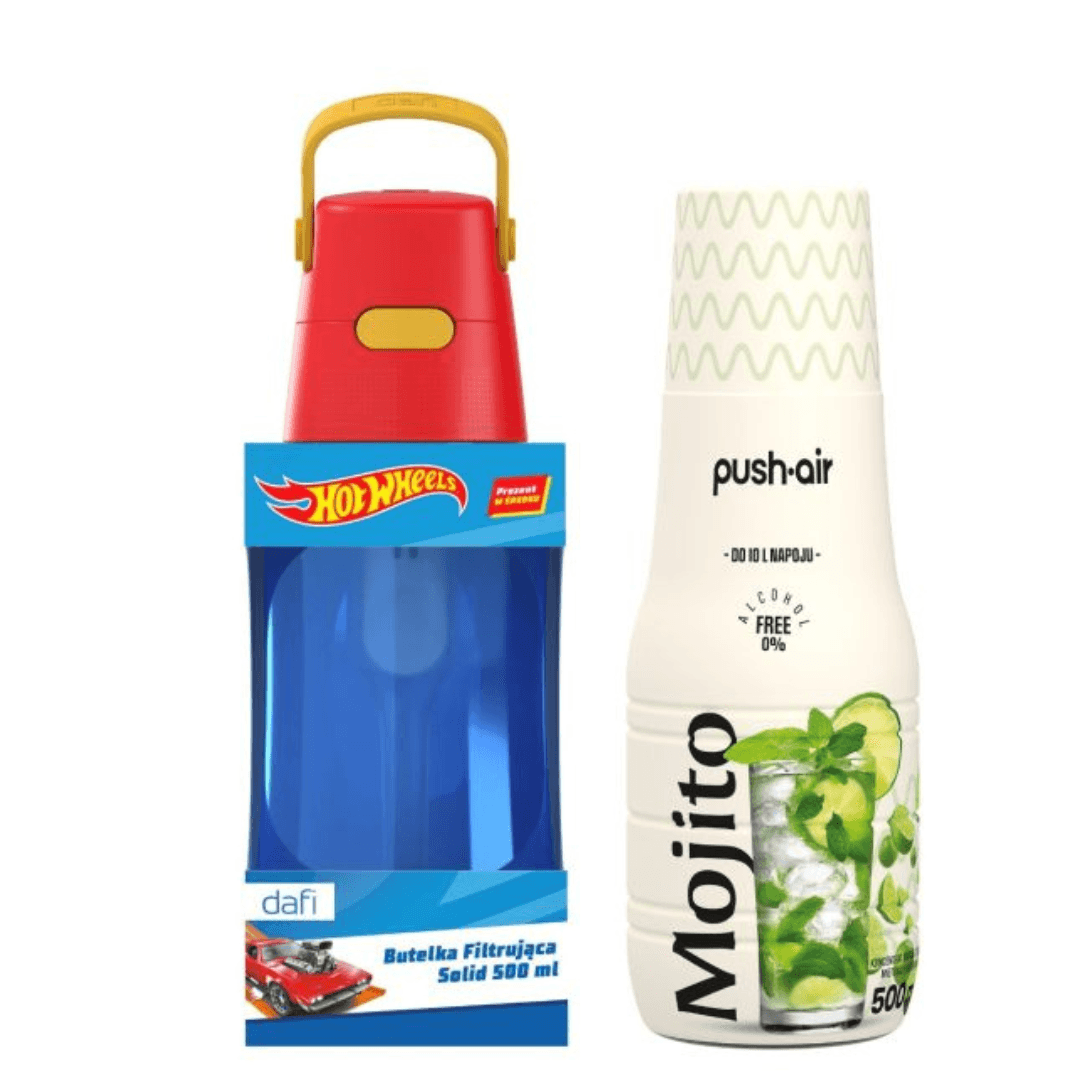 Dafi SOLID HOT WHEELS Bouteille filtrante 0,5 + MOJITO Sirop