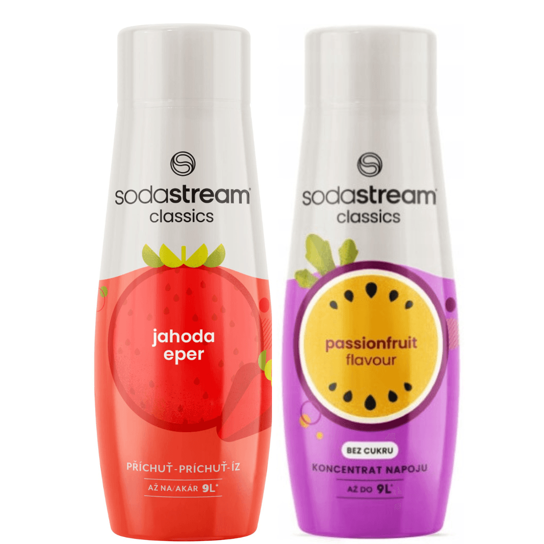 2 x SodaStream Fraise + Fruit de la Passion sirops