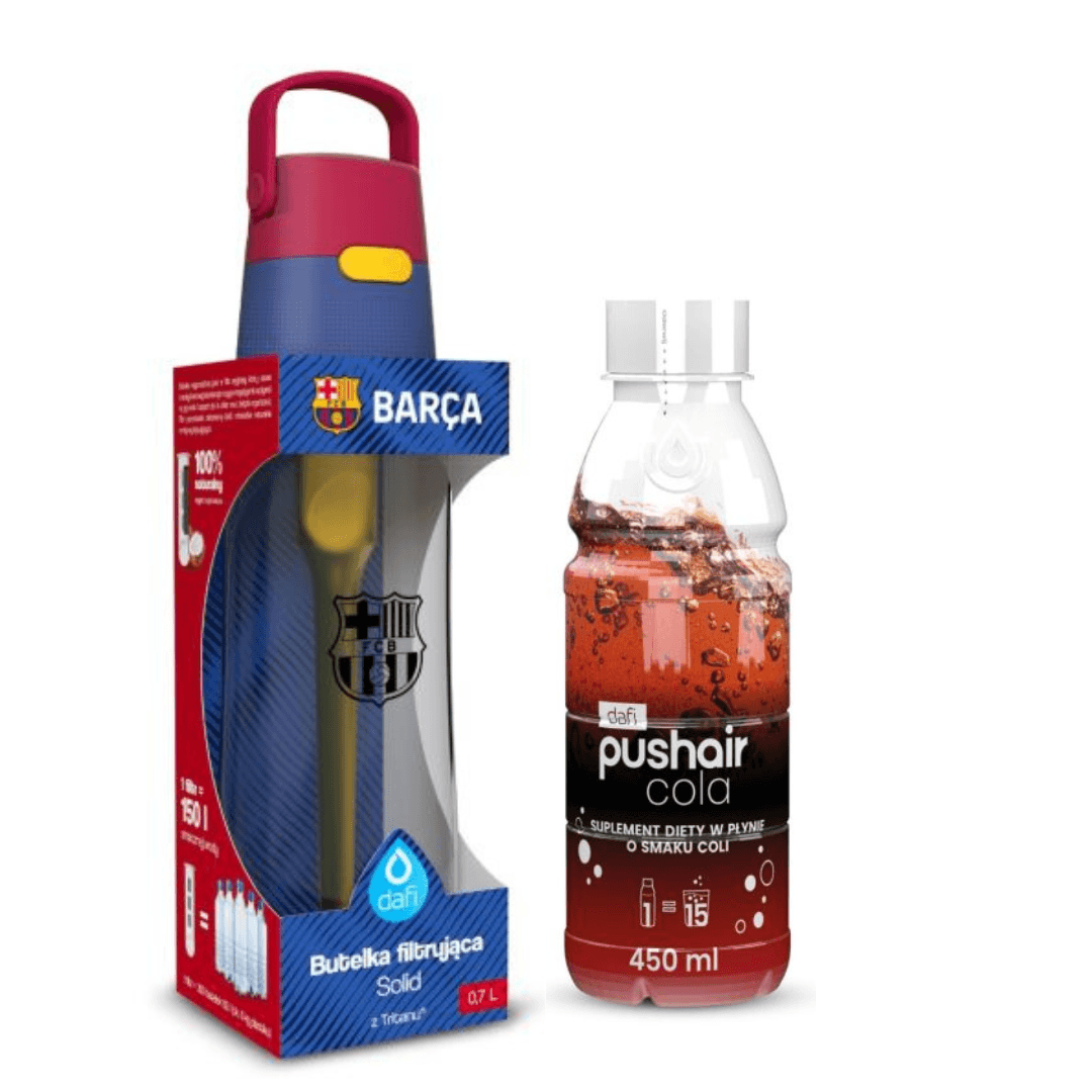 Dafi Solid 0,7 Bouteille filtrante FC Barcelone + Sirop de cola