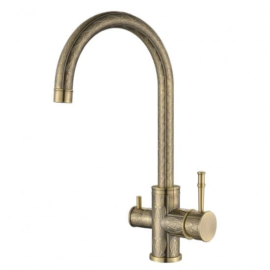 Robinet d’évier à trois voies Aquasanita Sabiaduo 2963 (vieux laiton)