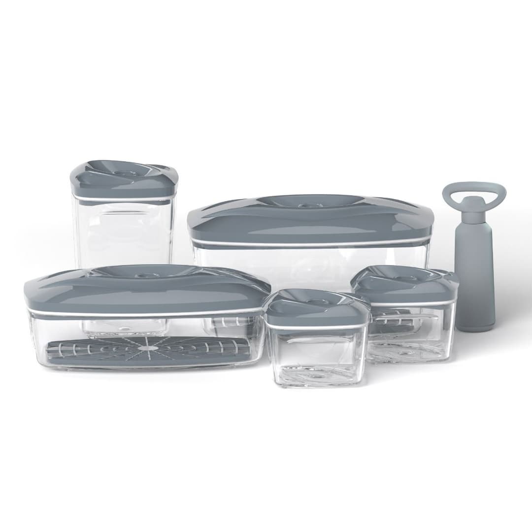 Ensemble de 5 contenants alimentaires sous vide SeeYoo gris