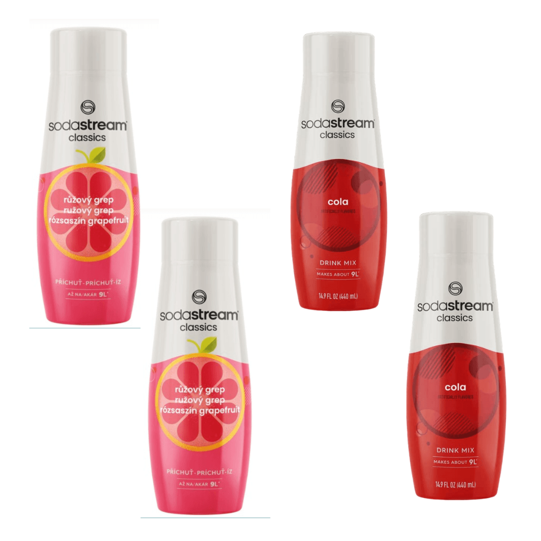 2x Cola + 2x Pamplemousse rose SodaStream sirops