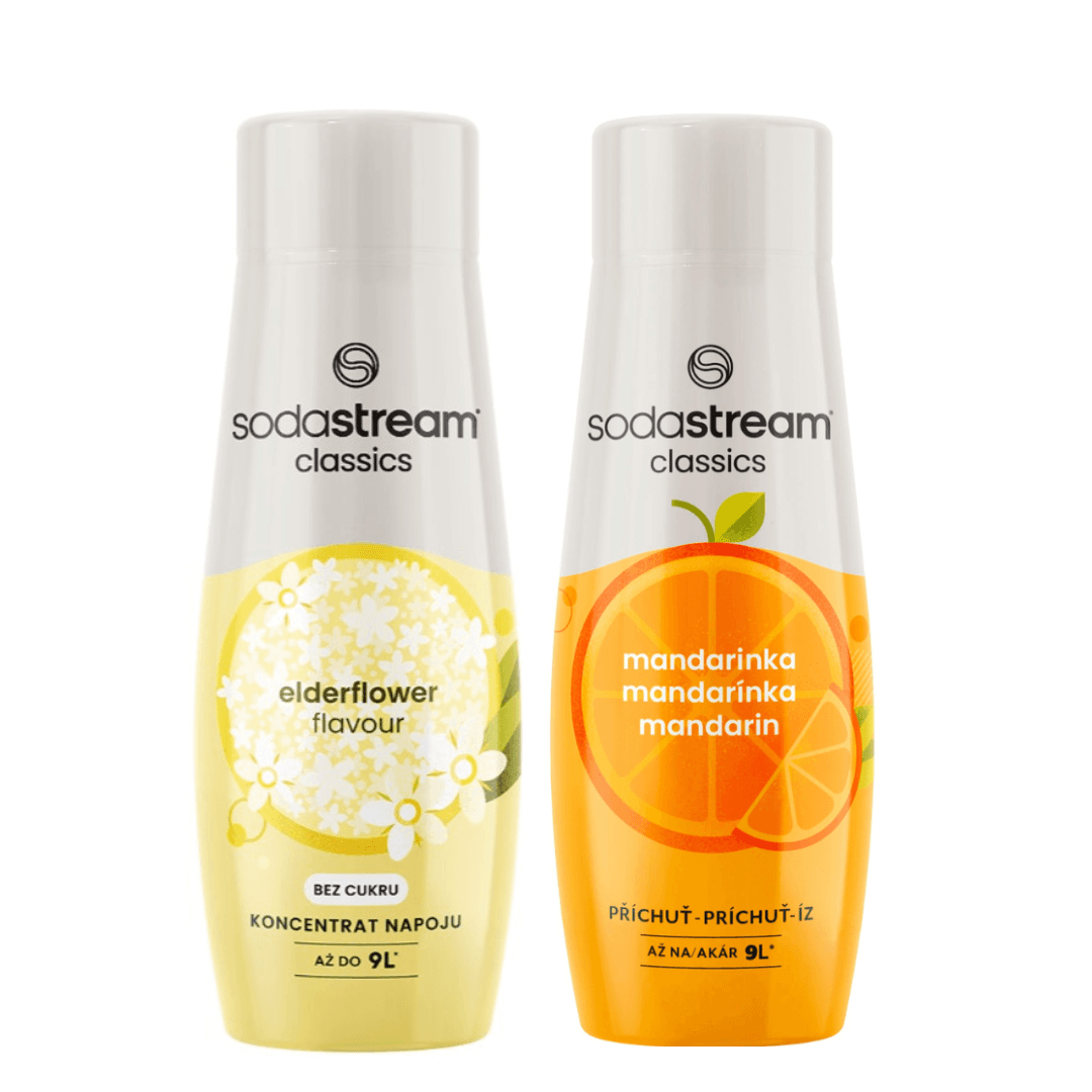 2 x SodaStream Mandarine + Fleur de Sureau Zero sirops
