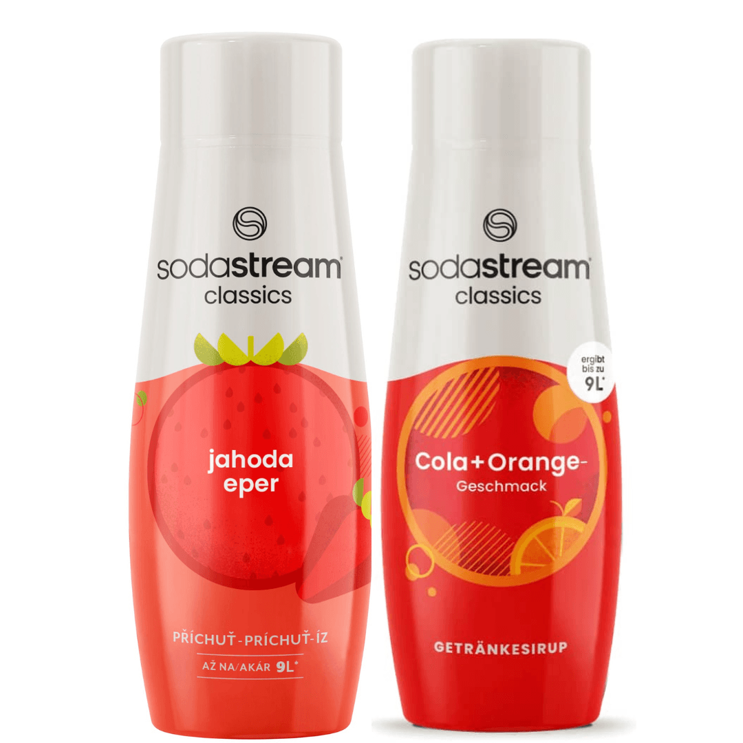 2 x SodaStream Fraise + Cola Orange sirops