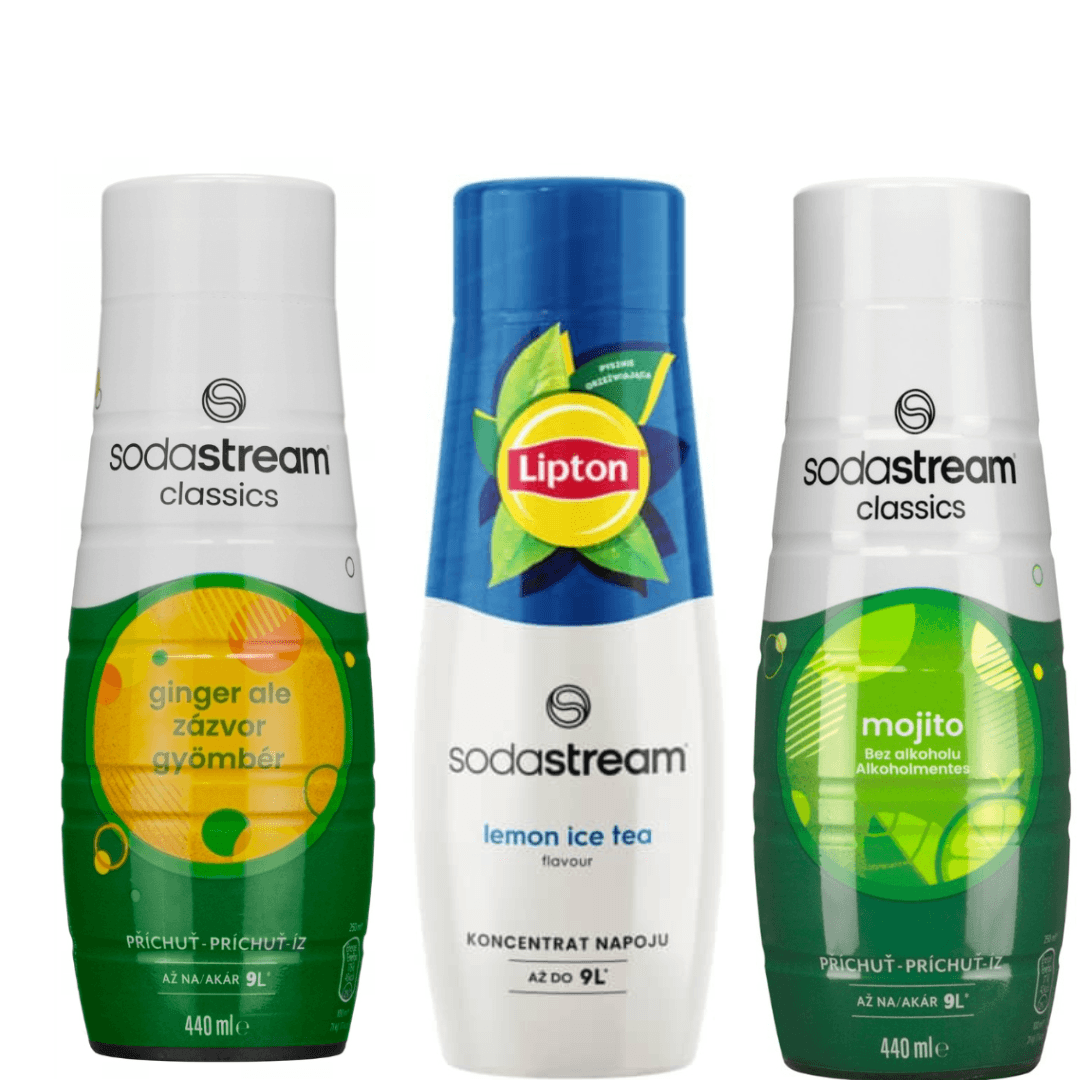 3 x Mojito + Ginger Ale + Lipton Thé au citron sirops