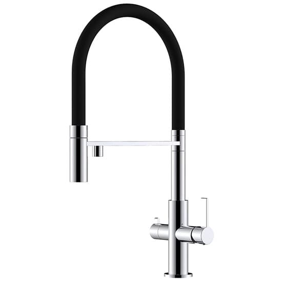 Robinet d’évier à trois voies avec douche extractible Helika Soifos 7763 (chrome)