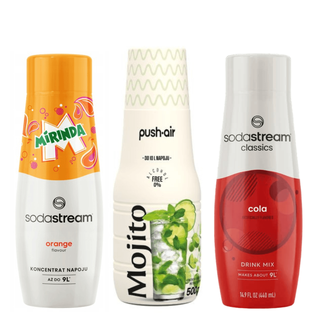 PUSHAIR MOJITO + SodaStream COLA et MIRINDA