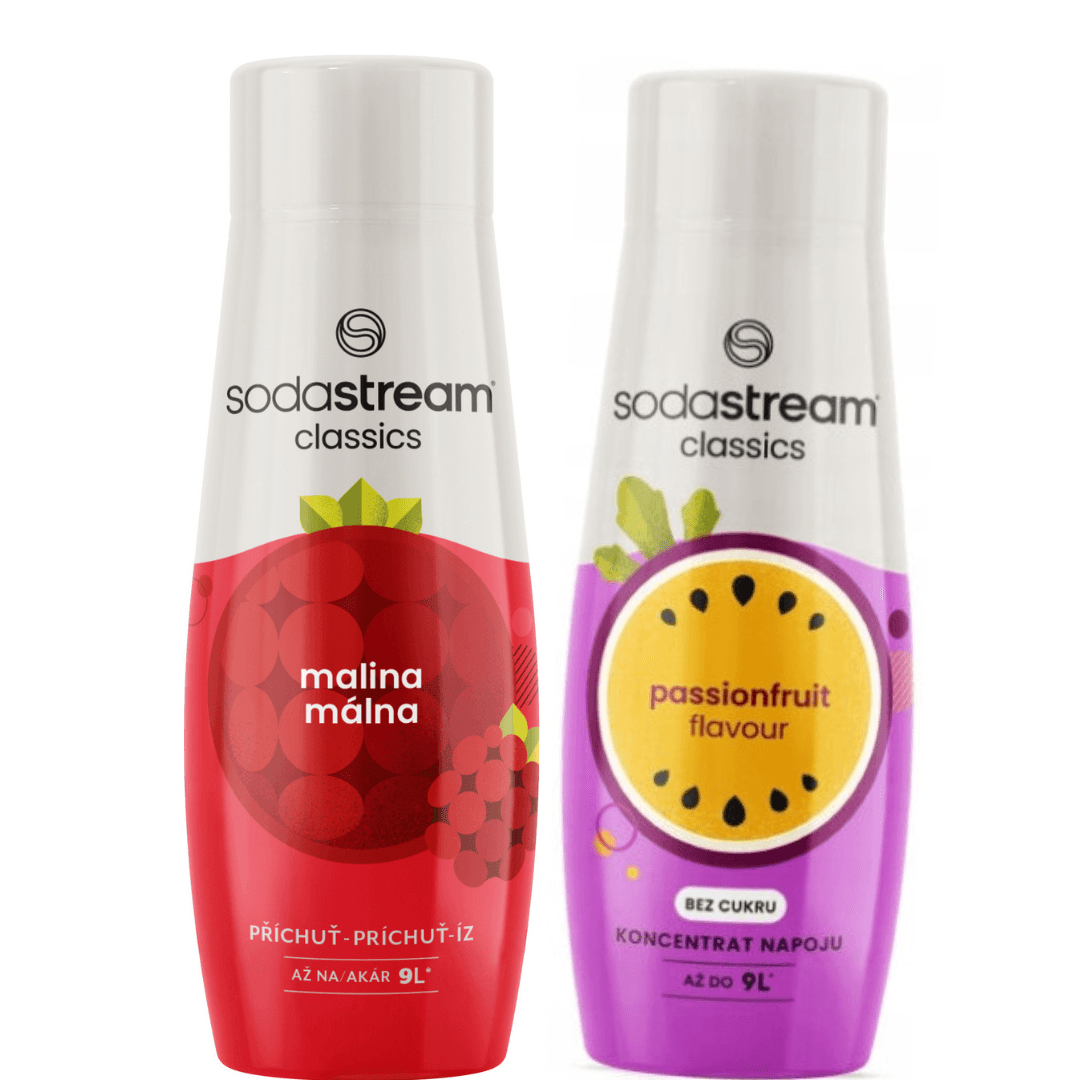2 × SodaStream Framboise + Fruit de la passion sirops