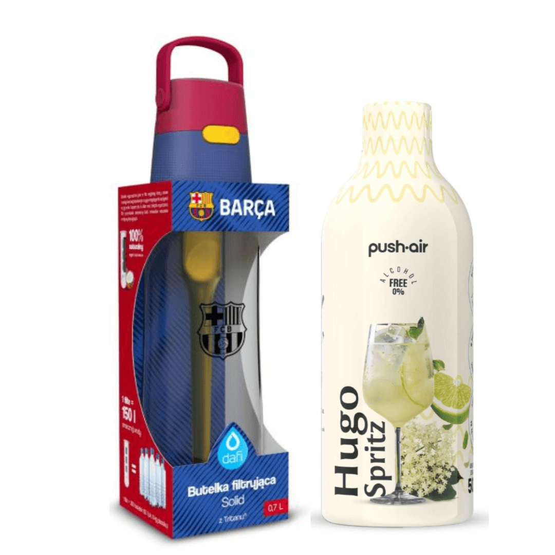 Bouteille filtrante Dafi Solid 0,7 FC Barcelona + sirop HUGO SPRITZ