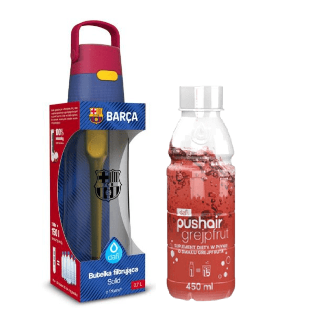 Dafi Solid 0,7 Bouteille filtrante FC Barcelone + Sirop de pamplemousse