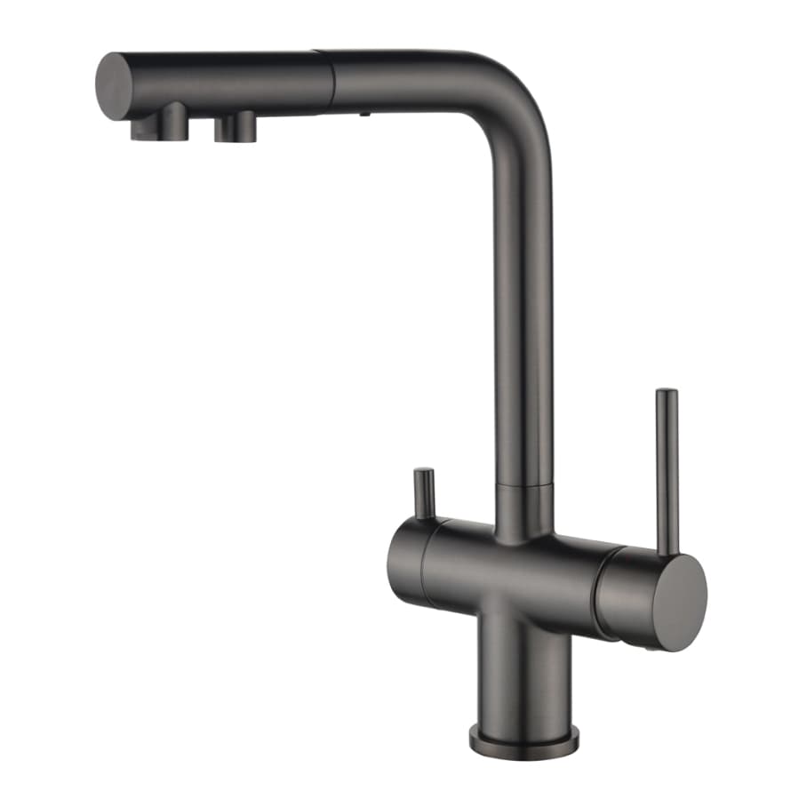 Robinet d’évier à trois voies avec extrémité extractible Helika Akvaduo PLUS 2683 (Graphite brillant)