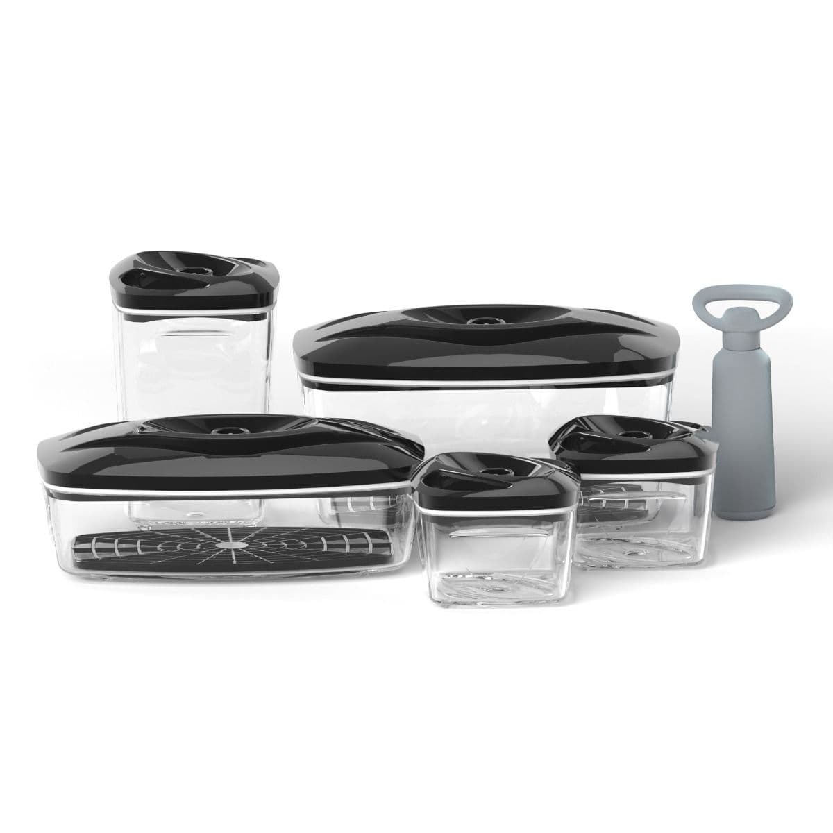 Ensemble de 5 contenants alimentaires sous vide SeeYoo noirs
