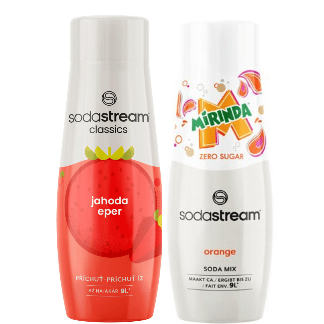 2 x SodaStream Fraise + Mirinda Light sirops