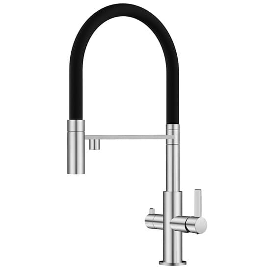 Robinet d’évier à trois voies avec douche extractible Helika Soifos 7763 (Acier)