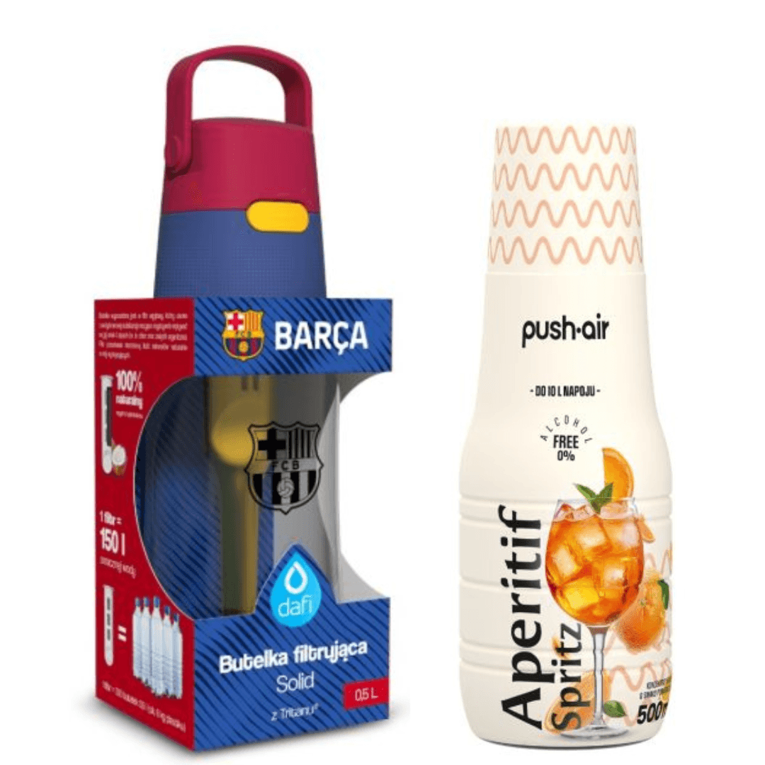 Dafi Solid 0,5 bouteille filtrante FC Barcelone + sirop Aperitif